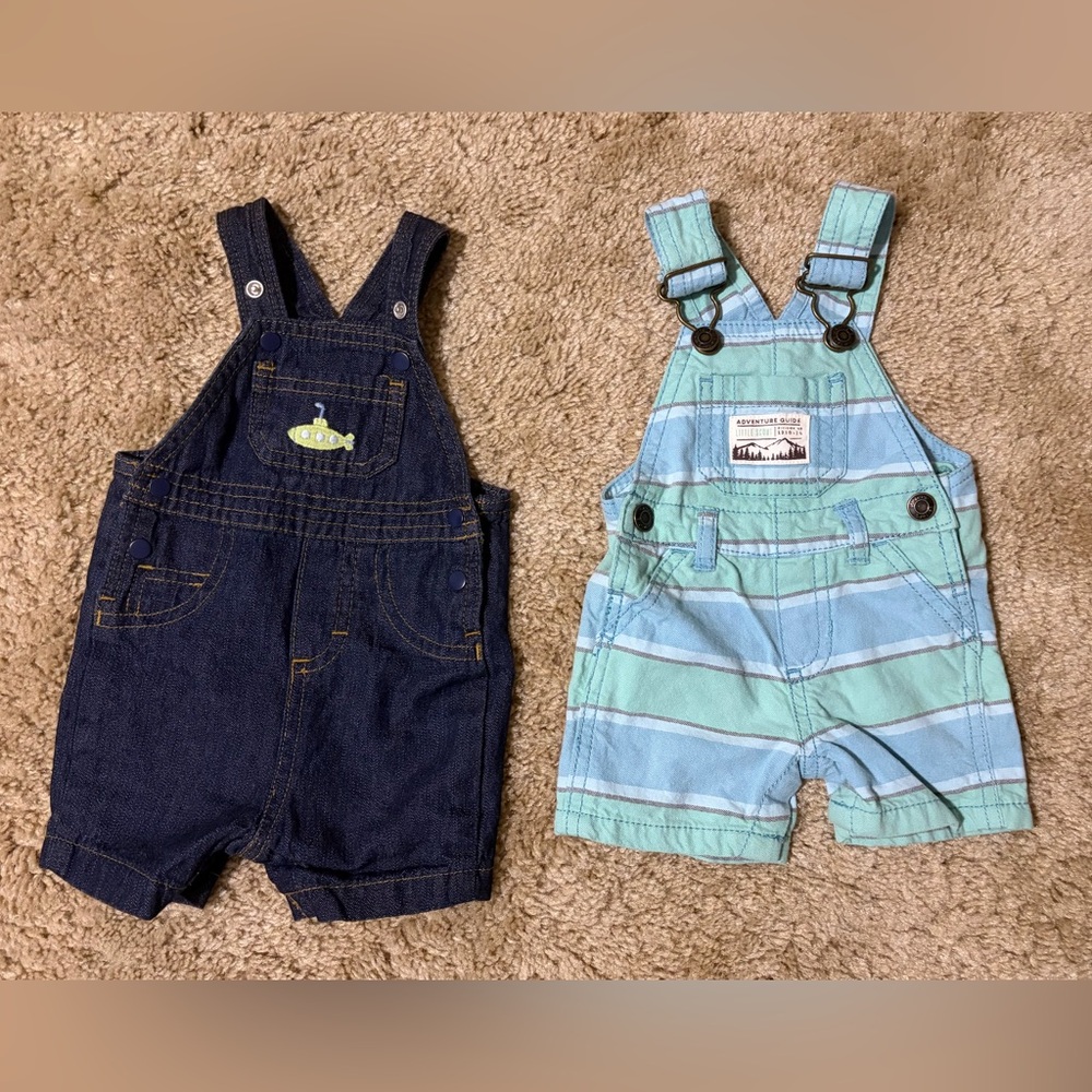 Newborn Short Overalls - Set of 2